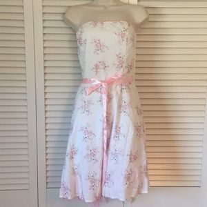 Pink & White Strapless Dress